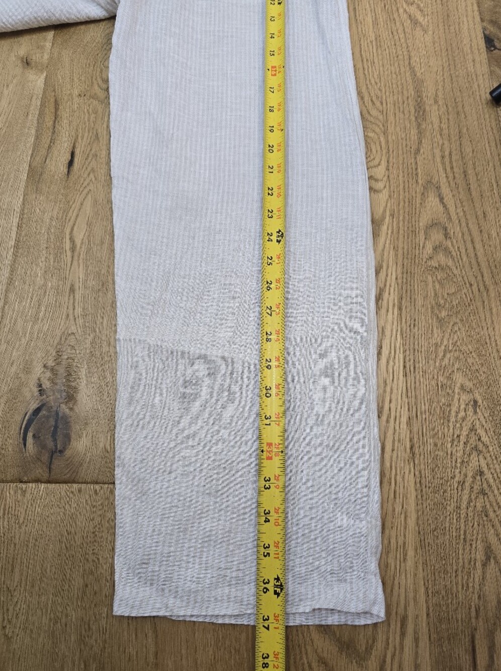 Mango Linen Blend Tan and White Stripped Cropped Linen Pant Size 2 - Picture 8 of 9